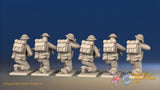 WW2 Canadian Battledress Kneeling miniature figures rear view