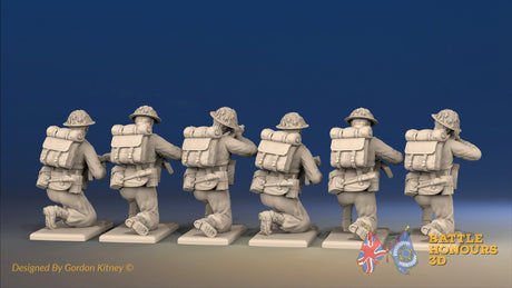 WW2 Canadian Battledress Kneeling miniature figures rear view