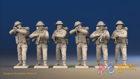 WW2 Canadian Battledress Standing Firing miniature figures front view