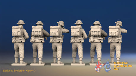 WW2 Canadian Battledress Standing Firing miniature figures rear view