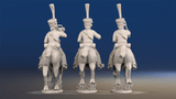 Napoleonic French Hussar Command - Campaign Dress, Shako, Galloping