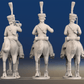 Napoleonic French Hussar Command - Campaign Dress, Shako, Trotting