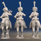 Napoleonic French Hussar Command - Full Dress, Shako, Galloping