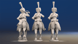 Napoleonic French Hussar Command - Full Dress, Shako, Galloping
