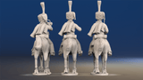 Napoleonic French Hussar Command - Full Dress, Shako, Trotting