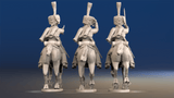 Napoleonic French Elite Hussars - Full Dress, Colpack, Galloping