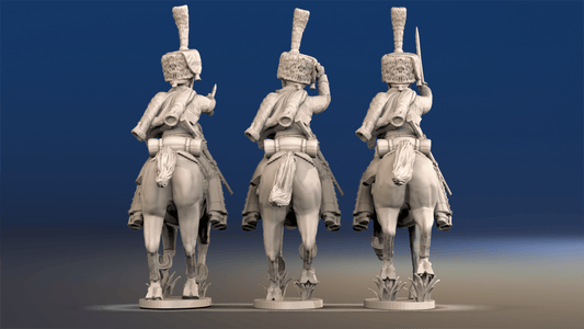 Napoleonic French Elite Hussars - Full Dress, Colpack, Galloping