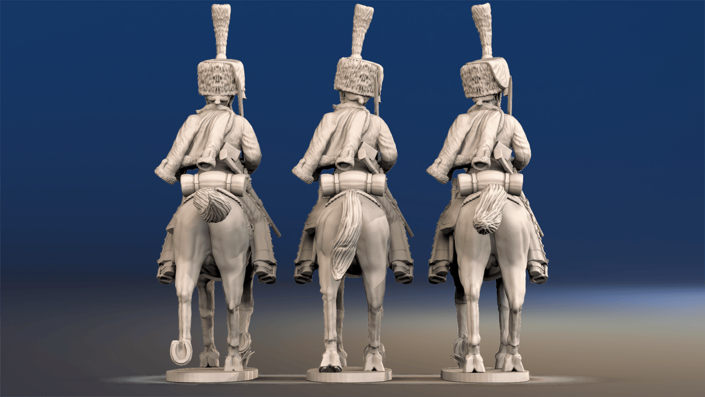 Napoleonic French Elite Hussars - Full Dress, Colpack, Trotting