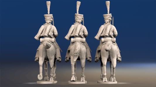Napoleonic French Hussars - Full Dress, Shako, Trotting