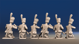Napoleonic French Elite Company Foot Dragoons loading and firing kneeling rear view