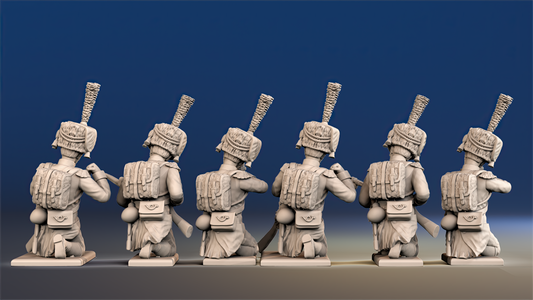 French Elite Voltigeurs Colpack Greatcoat Shortboot Loading Firing Kneeling