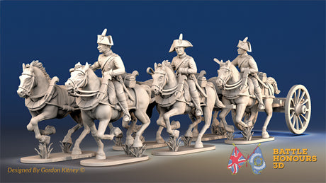 French artillery train bicorn galloping view 1