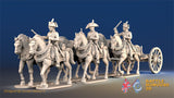 French artillery train bicorn trotting view 1