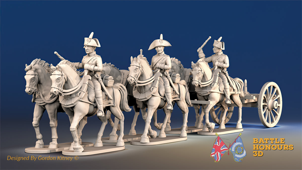 French artillery train bicorn trotting view 1