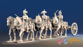 French artillery train bicorn trotting view 1