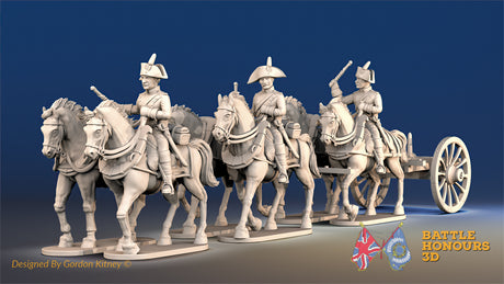French artillery train bicorn trotting view 1