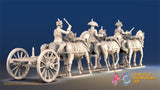French artillery train bicorn trotting view 2