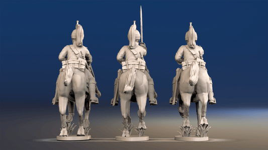 Napoleonic French Dragoons - Covered Helmet Galloping, Back Set 1