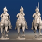Napoleonic French Dragoons - Covered Helmet Galloping, Back Set 2
