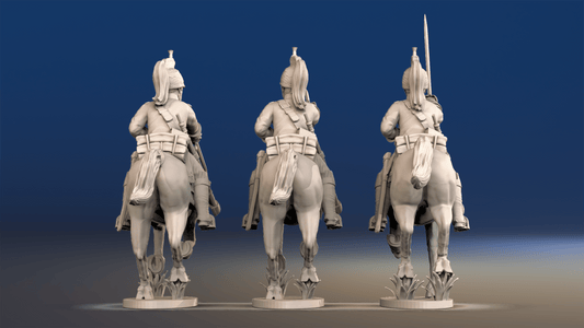 Napoleonic French Dragoons - Covered Helmet Galloping, Back Set 2