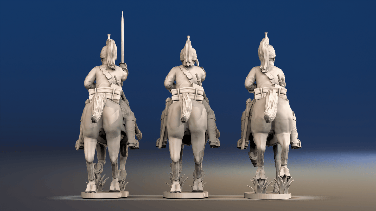 Napoleonic French Dragoons - Covered Helmet Galloping, Back Set 3
