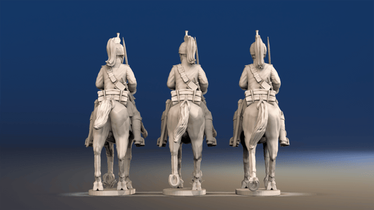 Napoleonic French Dragoons - Covered Helmet Trotting - Set 3