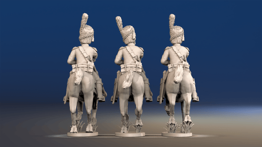 Napoleonic French Elite Dragoons - Bearskin Galloping