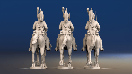 Napoleonic French Dragoons - Uncovered Helmet Trotting