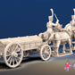 French 4 horse caisson with riders shako trotting rear view