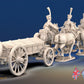 French 6 horse caisson with riders shako trotting rear view