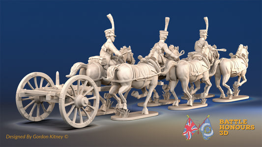 French 6 horse limber shako galloping rear view