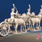 French 6 horse limber shako trotting rear view