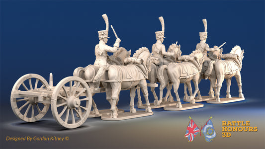 French 6 horse limber shako trotting rear view