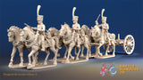 French 6 horse limber shako trotting alternate view