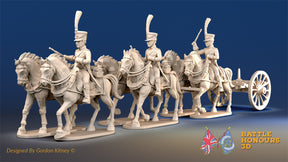 French 6 horse limber shako trotting alternate view