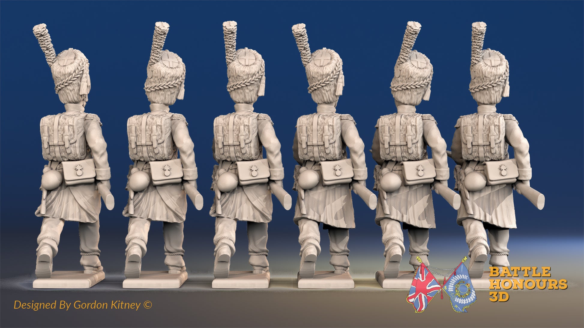 French Carabiniers advancing rear view