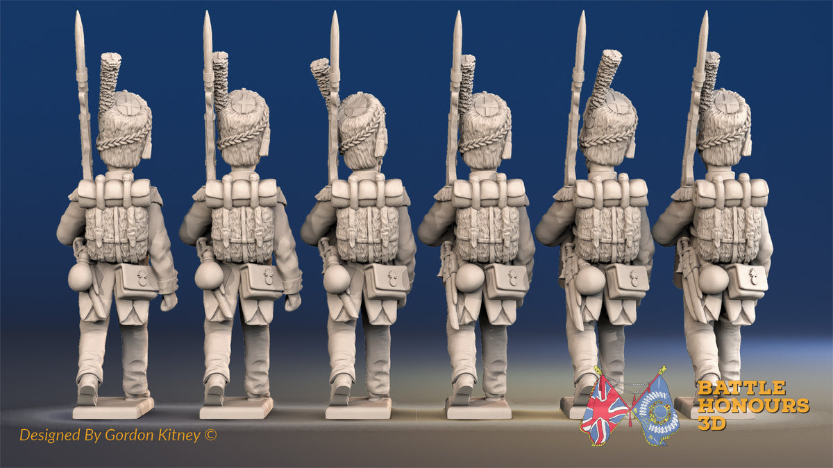 French Carabiniers miniature figures rear view