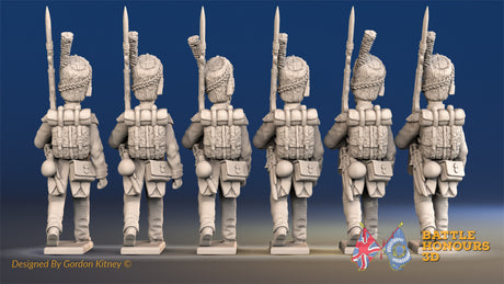 French Carabiniers miniature figures rear view