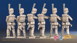 French Carabiniers firing and loading rear view