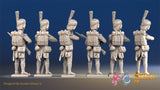 French Carabiniers loading firing bearskin boots rear view alternate
