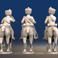 Napoleonic French Chasseurs à Cheval command campaign dress galloping rear view