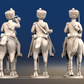 Napoleonic French Chasseurs à Cheval command campaign dress trotting rear view