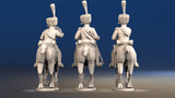 Napoleonic French Chasseurs à Cheval command full dress galloping set 1 rear view
