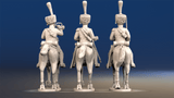 Napoleonic French Chasseurs à Cheval command full dress trotting set 1 rear view