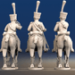 Napoleonic French Chasseurs à Cheval command galloping set 2 rear view
