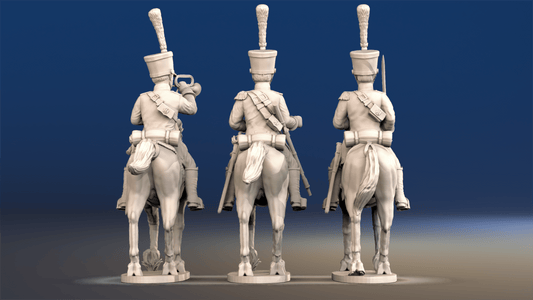 French Chasseurs à Cheval command trotting set 2 rear view