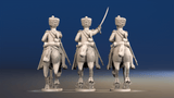 Napoleonic French elite Chasseurs à Cheval campaign dress galloping set 1 rear view