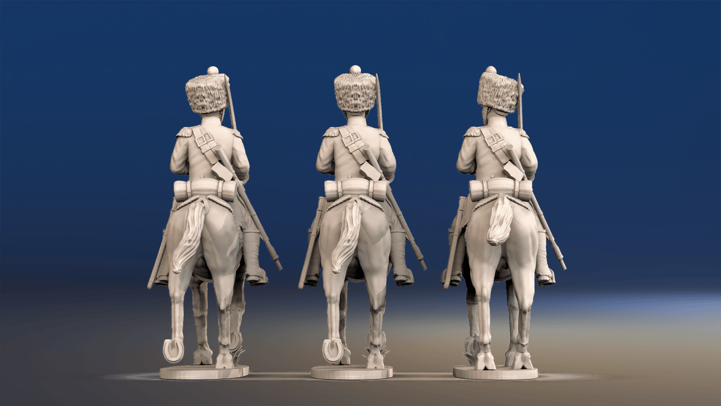 Napoleonic French elite Chasseurs à Cheval campaign dress trotting set 1 rear view