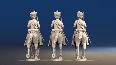 Napoleonic French elite Chasseurs à Cheval campaign dress trotting set 1 rear view