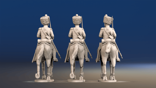 Napoleonic French elite Chasseurs à Cheval campaign dress trotting set 1 rear view